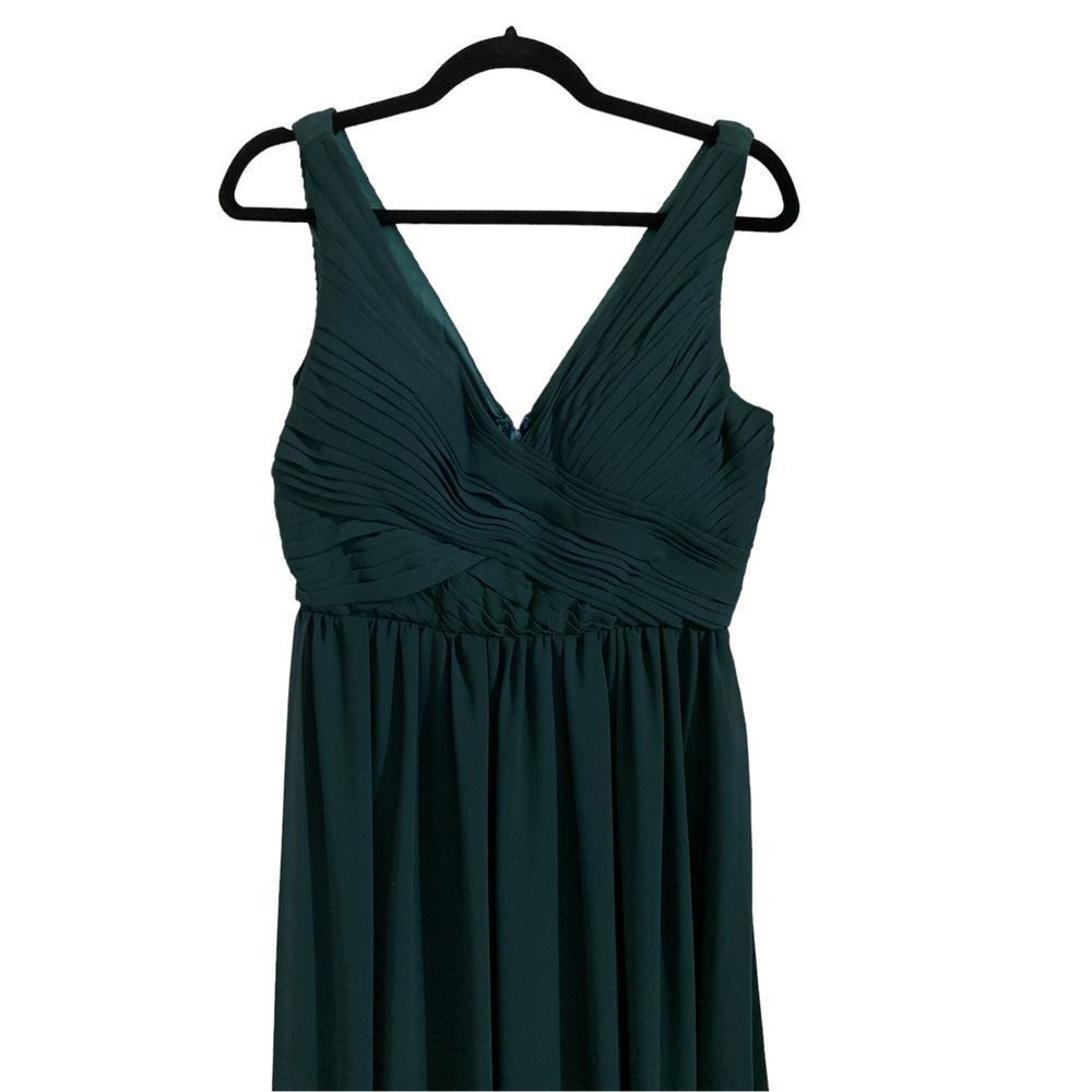 BHLDN for Anthropologie Hunter Green Sleeveless V Neck Maxi Dress EUC Medium​